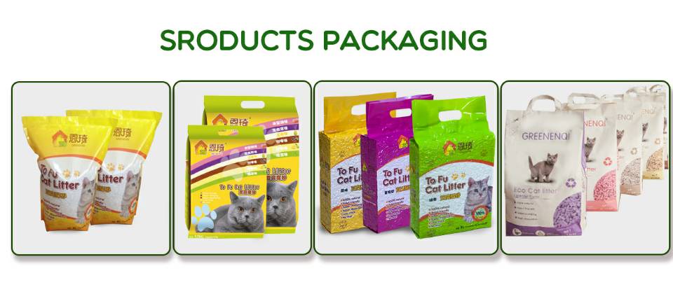 Natural quickly clumping and highly absorbent green tea tofu cat litter