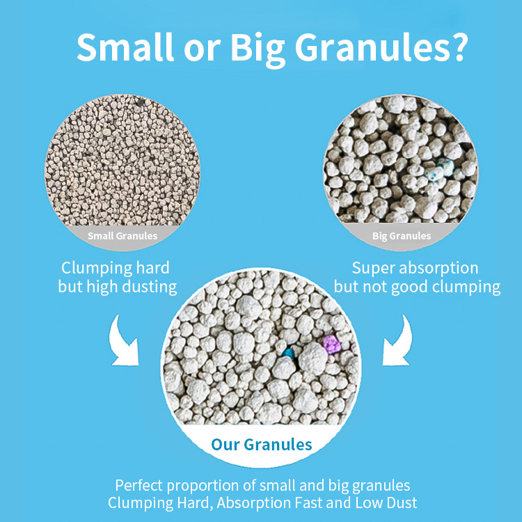 Ball shape good clumping bentonite cat litter in Southern America