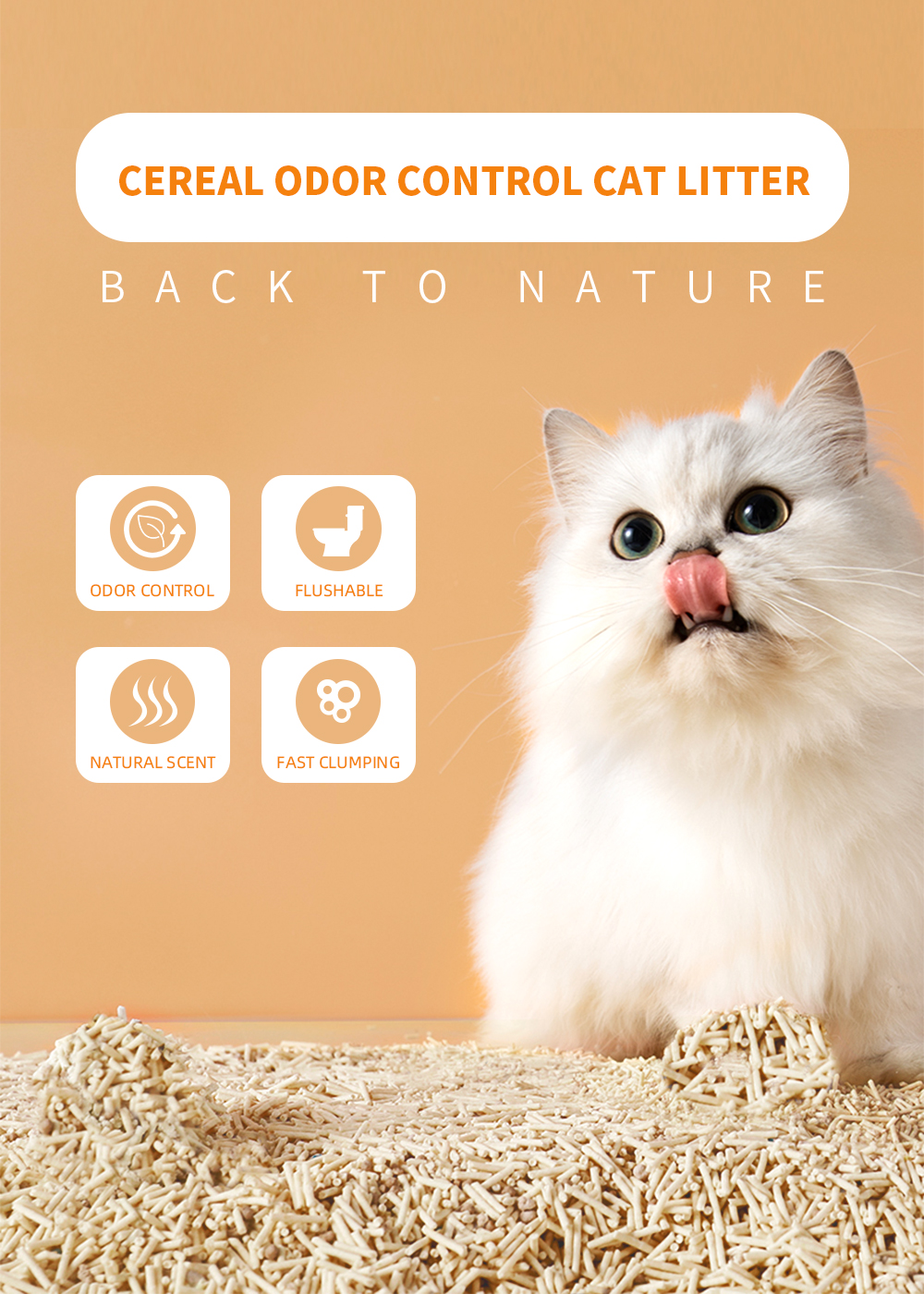 Super odor control cereal cat litter popular in EU
